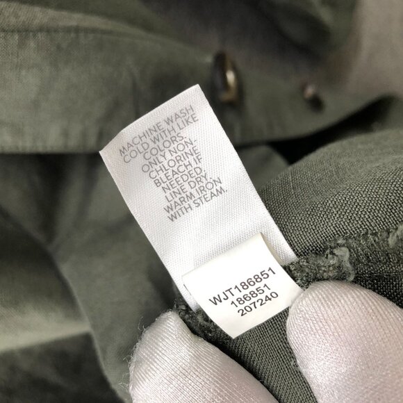 J. Jill Linen Blend Utility Jacket Womens XL Olive Green Tie Waist Military - Picture 4 of 9